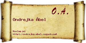 Ondrejka Ábel névjegykártya