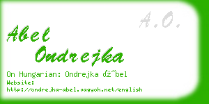 abel ondrejka business card